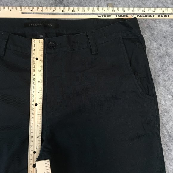 Urban Outfitters Standard Cloth Jeans 36 Mens Jet Black Riding Straight Tapered - Picture 7 of 14